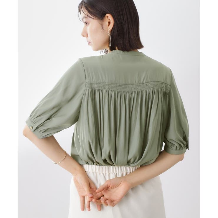【インしなくも決まる】サテンギャザー5分袖ブラウス | THE SHOP TK | 詳細画像6 