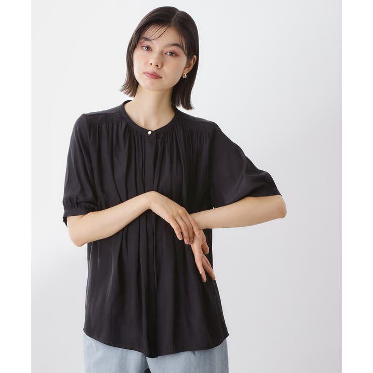 【インしなくも決まる】サテンギャザー5分袖ブラウス | THE SHOP TK | 詳細画像9 