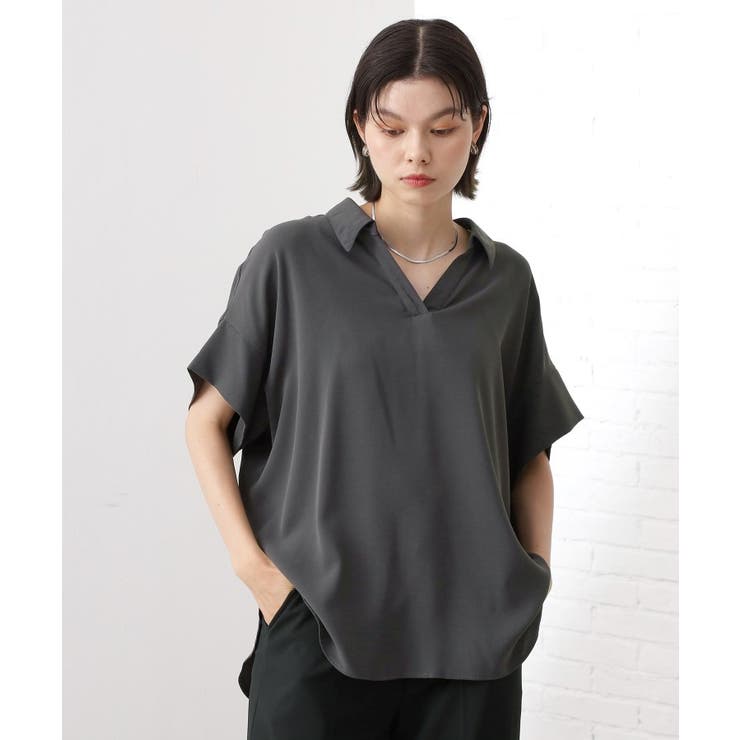 スミクロ(018) | 【インしなくても決まる】スキッパーシャツ/接触冷感/防シワ/速乾 | THE SHOP TK