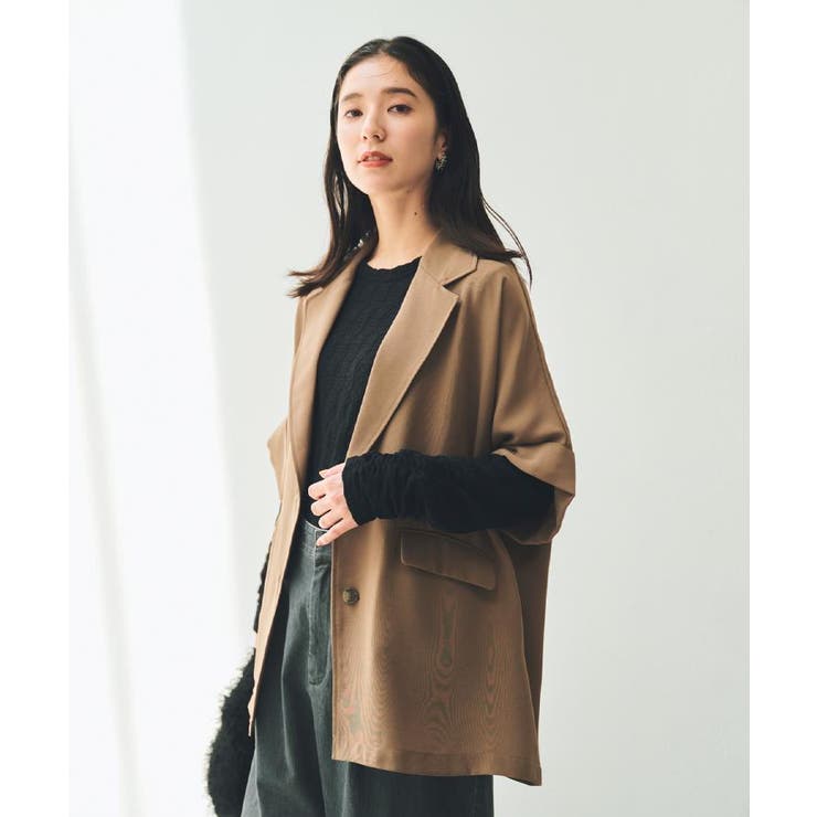 ドルマン半袖ジャケット【洗える】 | THE SHOP TK | 詳細画像1 