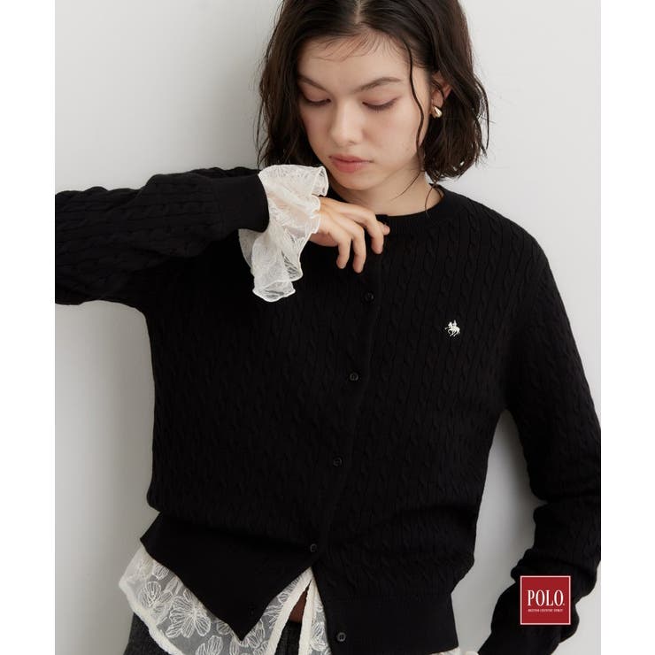 ブラック(019) | POLO BCS/ケーブルクルーカーディガン | THE SHOP TK