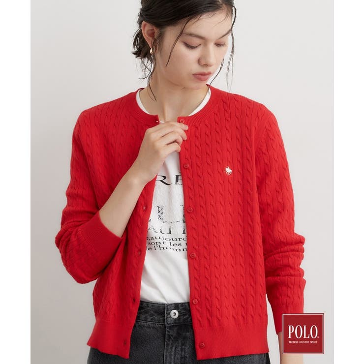 レッド(063) | POLO BCS/ケーブルクルーカーディガン | THE SHOP TK
