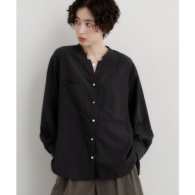 【刻みネックですっきり見え】Wポケット金ボタンシャツ | THE SHOP TK | 詳細画像15 