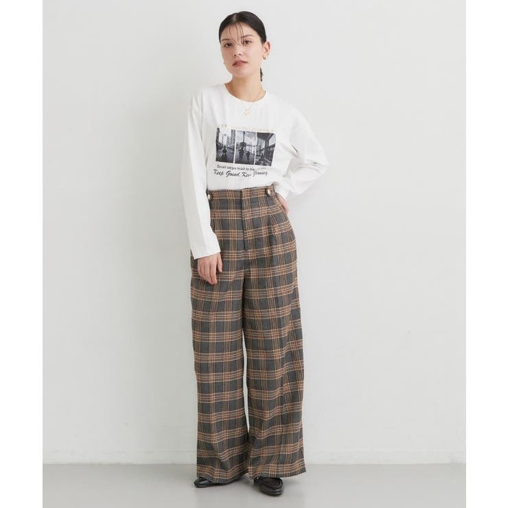 【ウエスト位置を高く見せる】チェック柄アソートワイドパンツ | THE SHOP TK | 詳細画像11 
