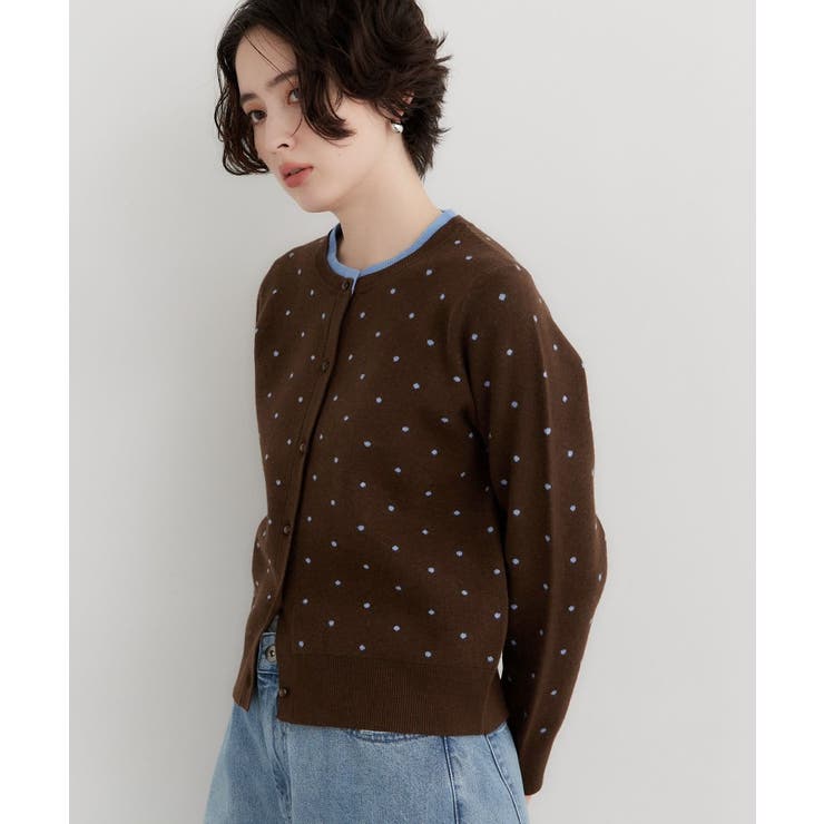 コーデに華やかさをプラス ドットジャカード クルーネックカーディガン | THE SHOP TK | 詳細画像10 