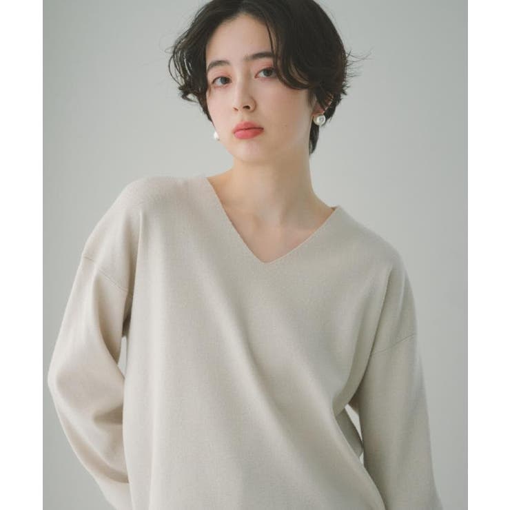 【上品見えが叶う】Vネックニット/蓄熱/洗濯機OK | THE SHOP TK | 詳細画像1 