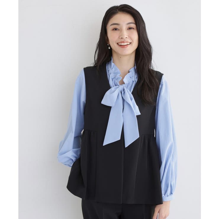 【通勤・セレモニー】ダブルクロス ペプラムジレ/セットアップ可 | THE SHOP TK | 詳細画像4 