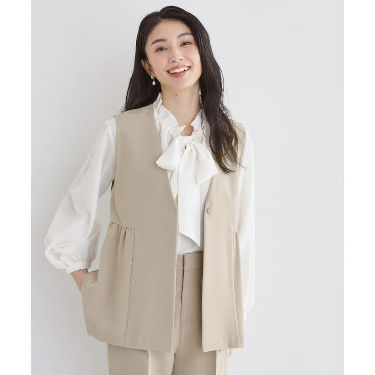 【通勤・セレモニー】ダブルクロス ペプラムジレ/セットアップ可 | THE SHOP TK | 詳細画像8 