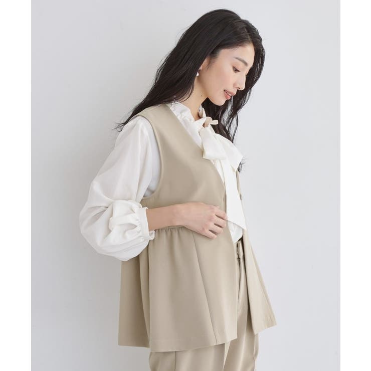 【通勤・セレモニー】ダブルクロス ペプラムジレ/セットアップ可 | THE SHOP TK | 詳細画像9 