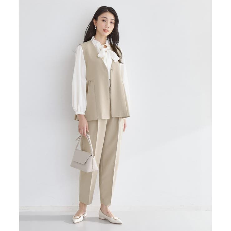 【通勤・セレモニー】ダブルクロス ペプラムジレ/セットアップ可 | THE SHOP TK | 詳細画像10 