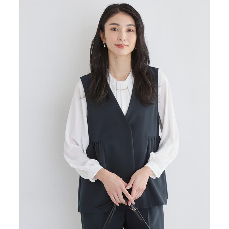 【通勤・セレモニー】ダブルクロス ペプラムジレ/セットアップ可 | THE SHOP TK | 詳細画像12 