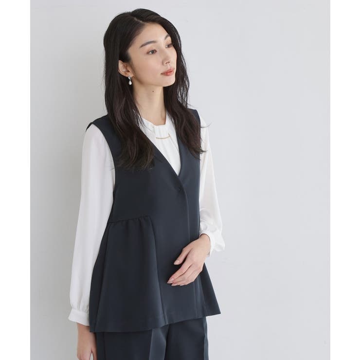 【通勤・セレモニー】ダブルクロス ペプラムジレ/セットアップ可 | THE SHOP TK | 詳細画像13 