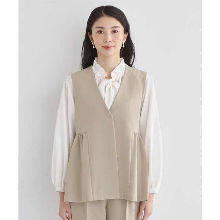 【通勤・セレモニー】ダブルクロス ペプラムジレ/セットアップ可 | THE SHOP TK | 詳細画像16 