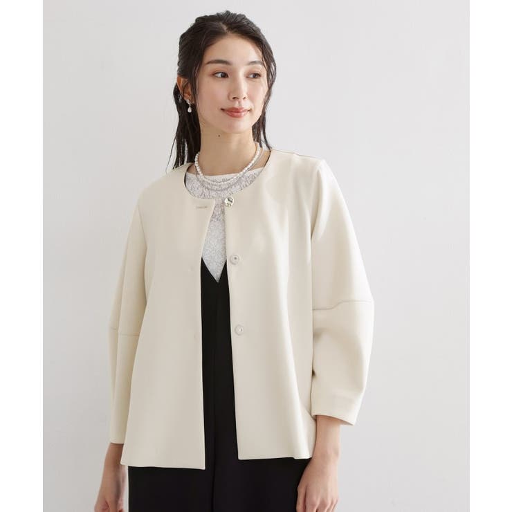 【通勤・セレモニー】ノーカラーダンボールジャケット | THE SHOP TK | 詳細画像1 