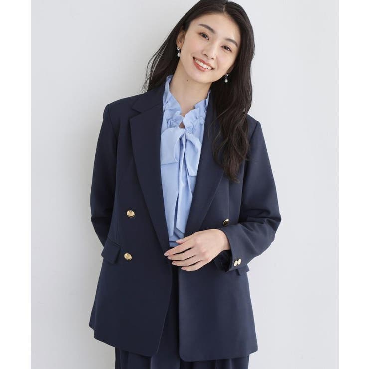 通勤・セレモニー】CAVIAN 金ボタンダブルブレストジャケット[品番