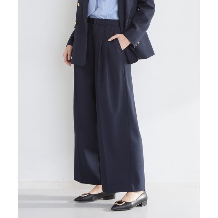 ネイビー(094) | 【通勤・セレモニー】CAVIAN 2タックワイドパンツ/セットアップ可 | THE SHOP TK