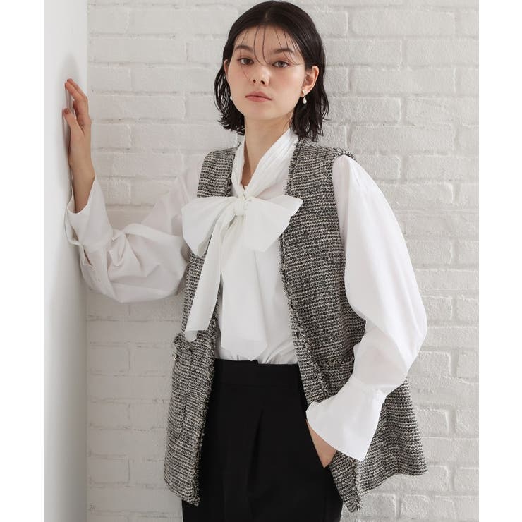 【通勤・セレモニー】タックボウタイブラウス | THE SHOP TK | 詳細画像2 