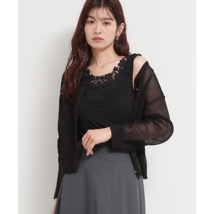 ブラック(019) | モチーフレースタンク | THE SHOP TK