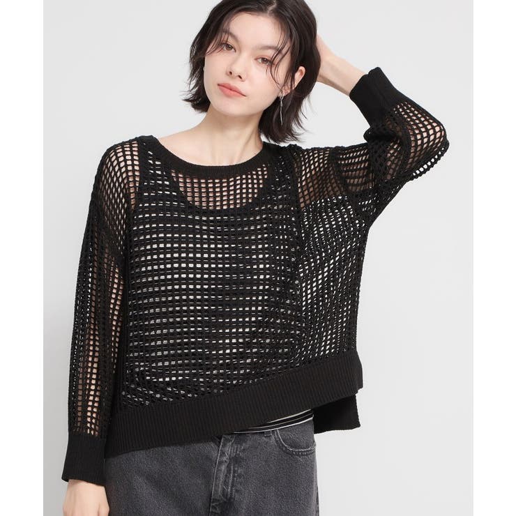 ブラック(019) | メッシュニットプルオーバー | THE SHOP TK