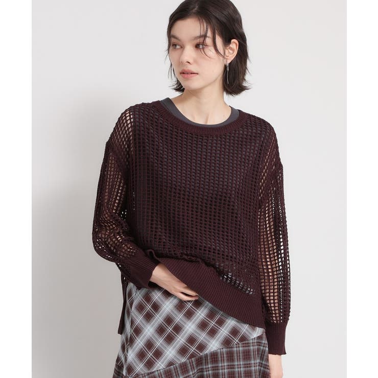 ブラウン(044) | メッシュニットプルオーバー | THE SHOP TK