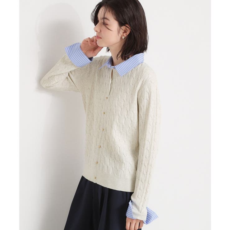 衿付ケーブルニット | THE SHOP TK | 詳細画像1 
