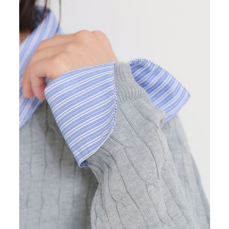 衿付ケーブルニット | THE SHOP TK | 詳細画像19 