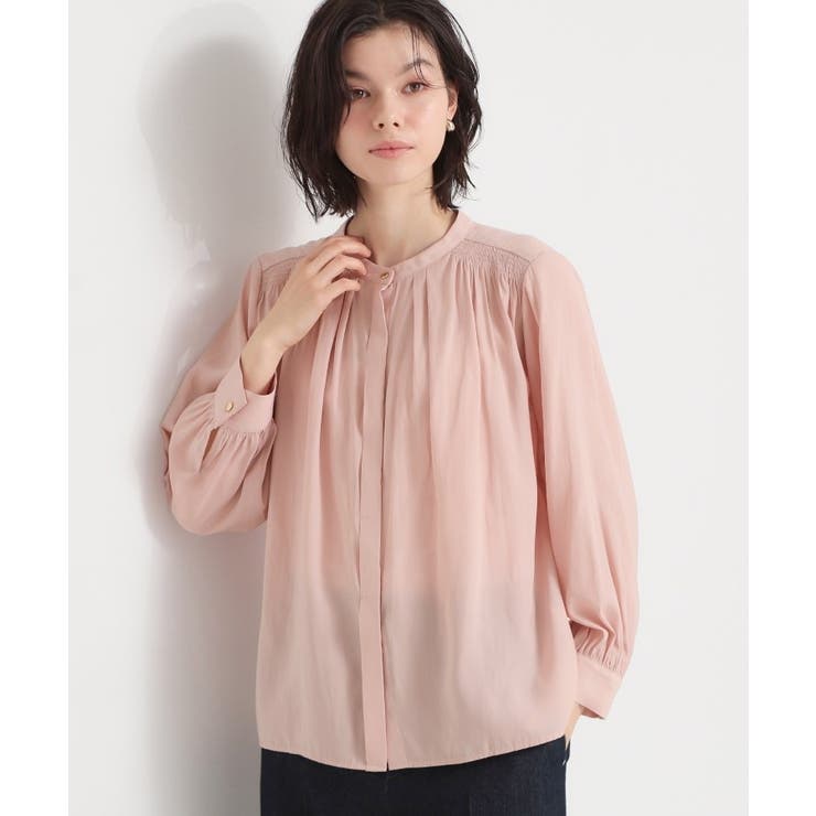 ピンク(071) | ヴィンテージサテンギャザーブラウス | THE SHOP TK