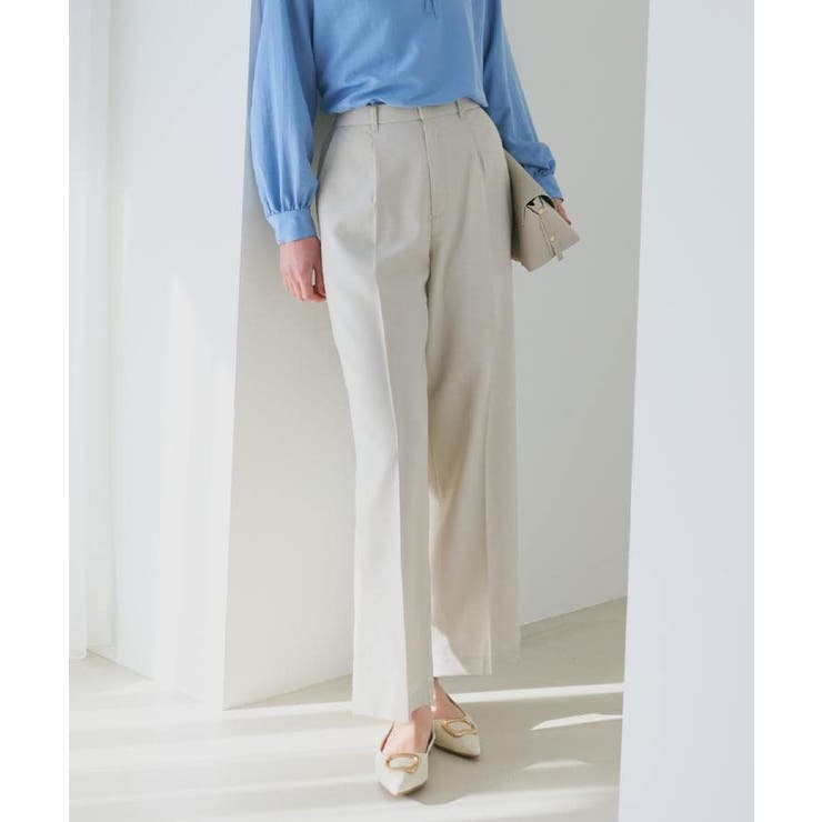 【XS-XL/洗える】オン・オフ問わずきれいに決まる 麻調ワイドパンツ | THE SHOP TK | 詳細画像1 