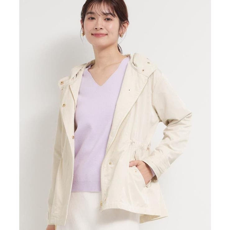 ライトベージュ(951) | 【ウエスト調節可能ですっきり見え】フーデットブルゾン/洗える | THE SHOP TK