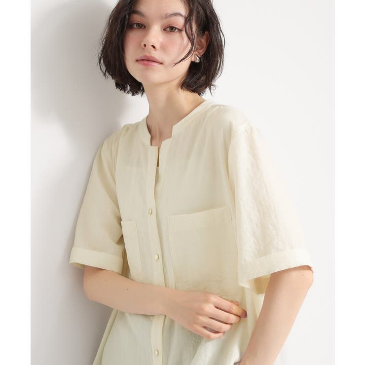 【M-XL/二の腕カバー】ダブルポケット金ボタン 5分袖シャツ | THE SHOP TK | 詳細画像8 
