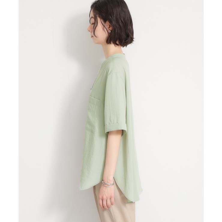 【M-XL/二の腕カバー】ダブルポケット金ボタン 5分袖シャツ | THE SHOP TK | 詳細画像22 