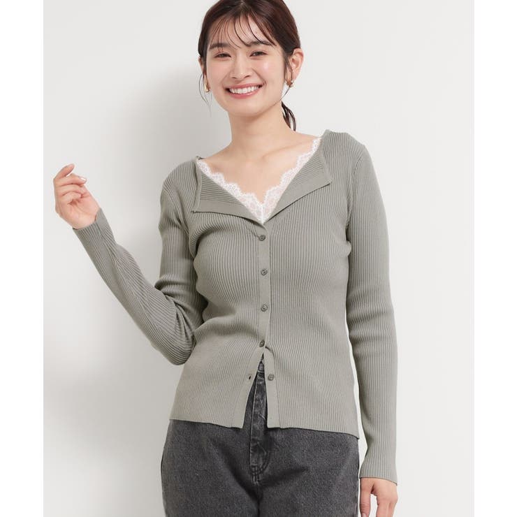 レースレイヤードリブニット | THE SHOP TK | 詳細画像1 