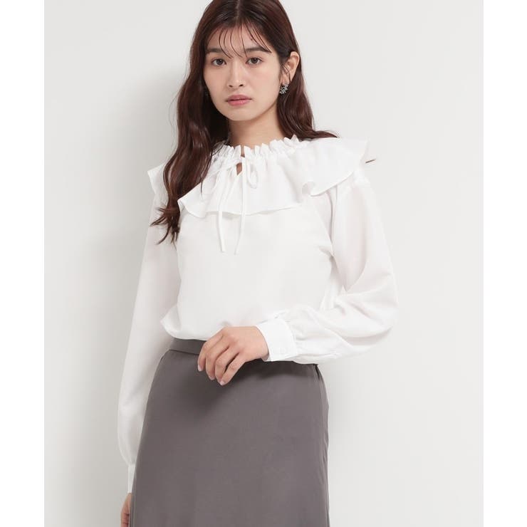 オフホワイト(003) | エアリーフリルブラウス | THE SHOP TK