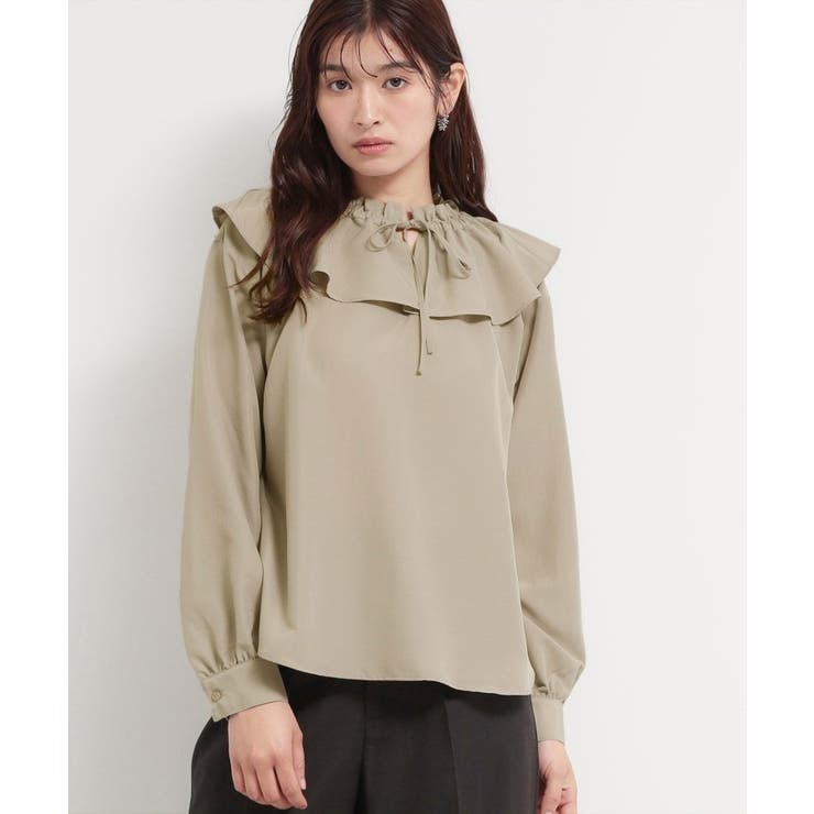 ライトベージュ(051) | エアリーフリルブラウス | THE SHOP TK