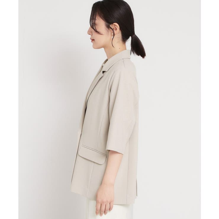 【セットアップ可】麻調ダブルブレスト 6分袖ジャケット | THE SHOP TK | 詳細画像16 