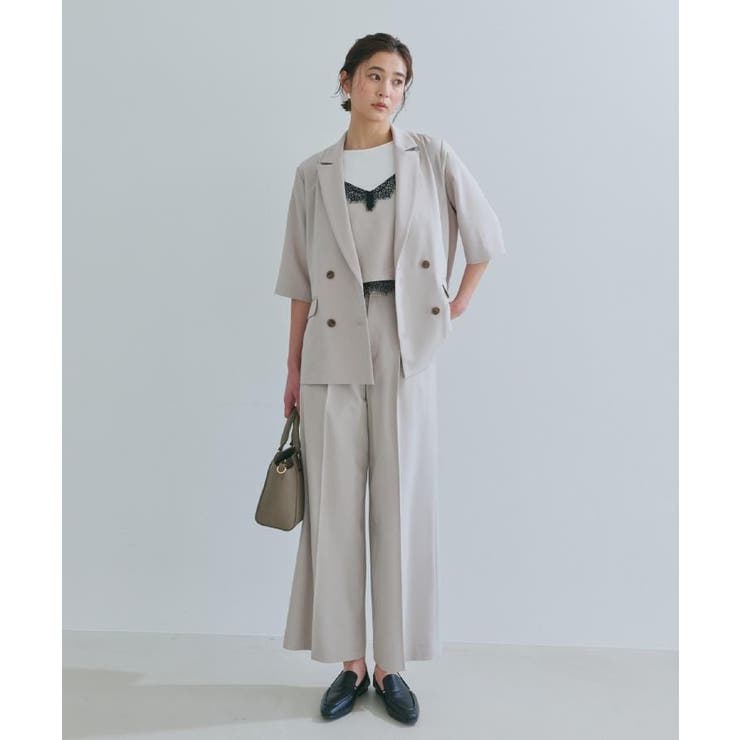 【セットアップ可】麻調ダブルブレスト 6分袖ジャケット | THE SHOP TK | 詳細画像5 