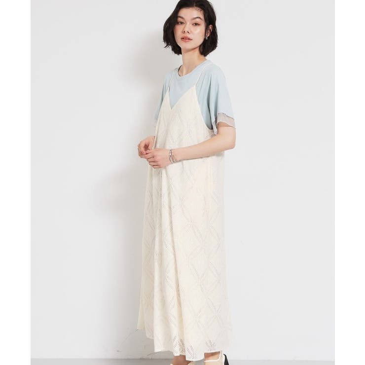 オフホワイト(003) | ほんのり品の良い甘さ レースキャミワンピース | THE SHOP TK