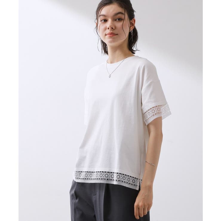 【インせず着られる】モチーフレース切替Tシャツ | THE SHOP TK | 詳細画像1 