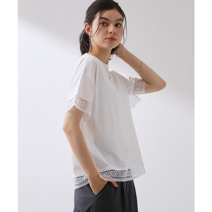 【インせず着られる】モチーフレース切替Tシャツ | THE SHOP TK | 詳細画像2 