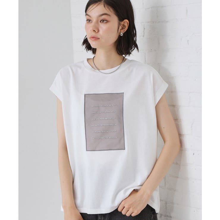 オフホワイト(003) | オーガンジー刺繍Tシャツ | THE SHOP TK