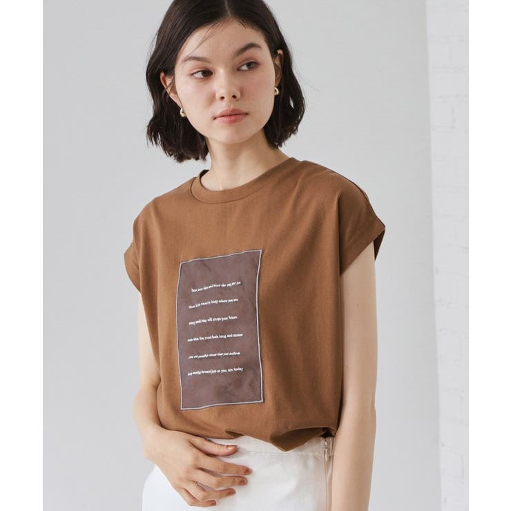 キャメルブラウン(041) | オーガンジー刺繍Tシャツ | THE SHOP TK
