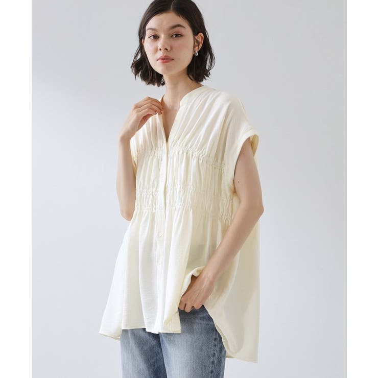 【夏に嬉しい機能つき】ひんやりさらさら シャーリングブラウス | THE SHOP TK | 詳細画像5 