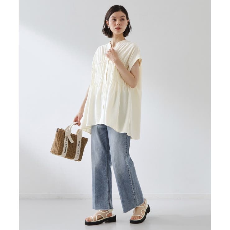 【夏に嬉しい機能つき】ひんやりさらさら シャーリングブラウス | THE SHOP TK | 詳細画像7 