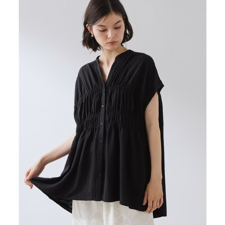 【夏に嬉しい機能つき】ひんやりさらさら シャーリングブラウス | THE SHOP TK | 詳細画像9 