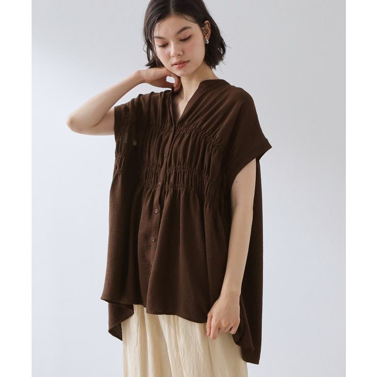 【夏に嬉しい機能つき】ひんやりさらさら シャーリングブラウス | THE SHOP TK | 詳細画像13 