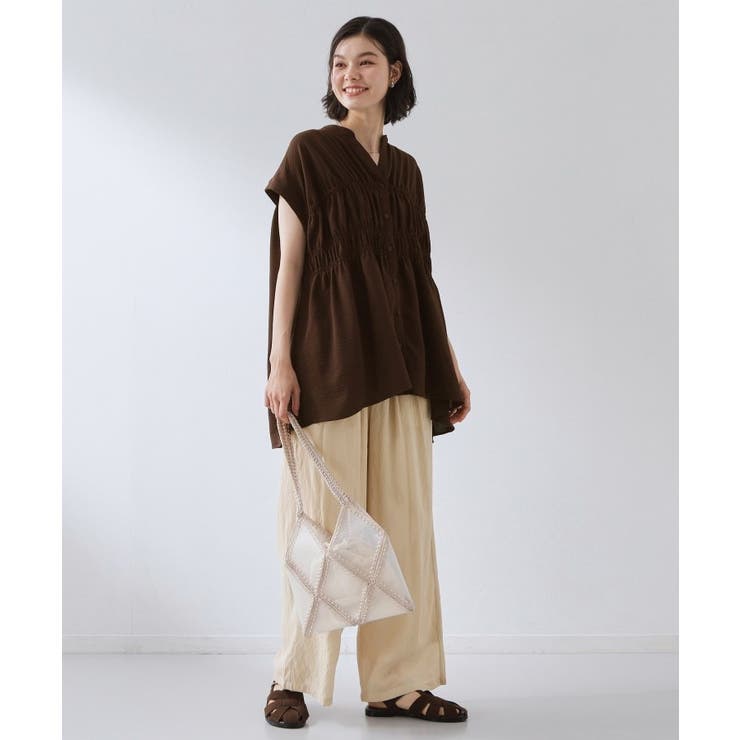【夏に嬉しい機能つき】ひんやりさらさら シャーリングブラウス | THE SHOP TK | 詳細画像15 