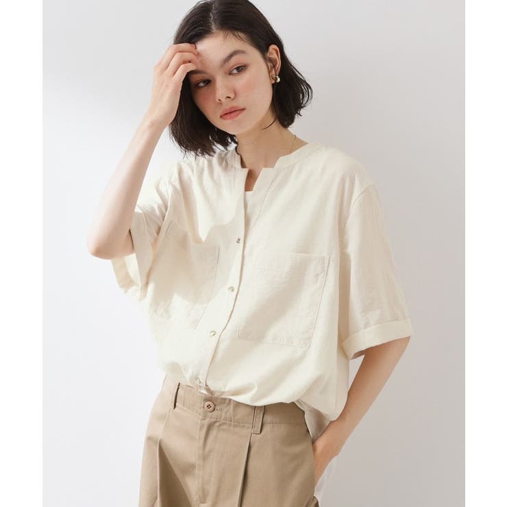 【M-XL/さりげなく体型カバー】5分袖Wポケットシャツ | THE SHOP TK | 詳細画像1 