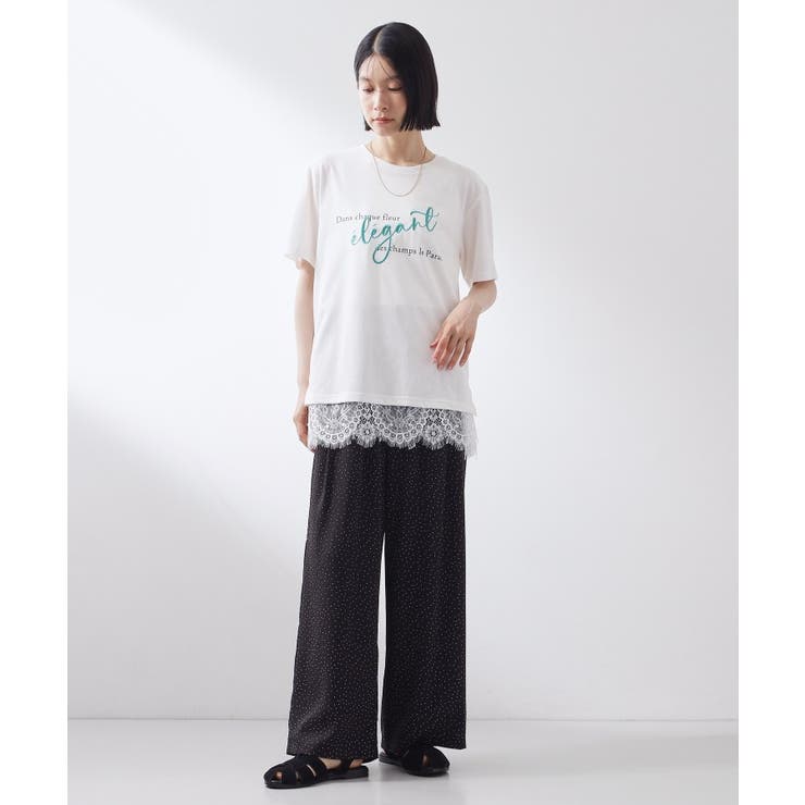 【ひんやり/人気アイテム】レイヤードスタイルに 裾レースタンクトップ | THE SHOP TK | 詳細画像3 