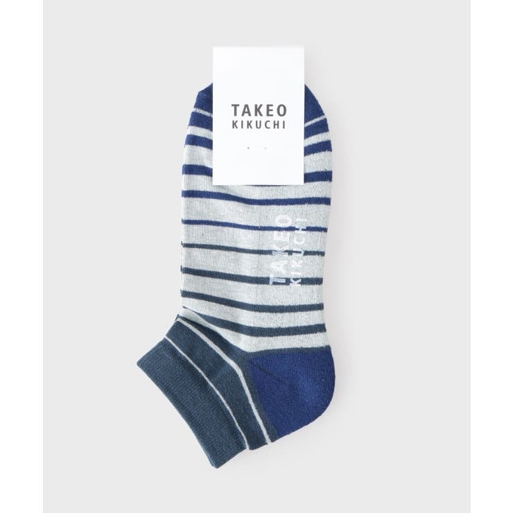 ブルーグリーン(598) | グラデボーダーショートソックス | TAKEO KIKUCHI