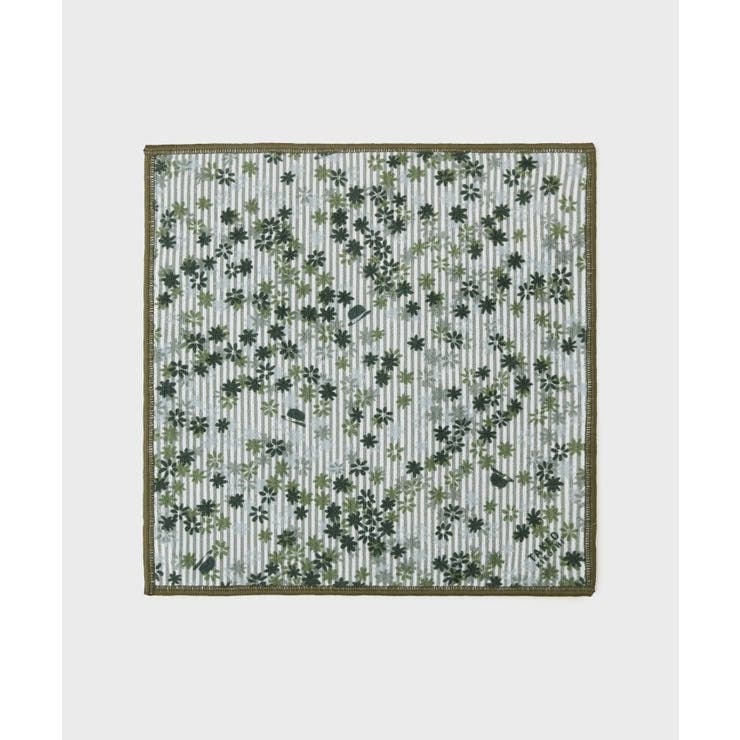 グレー(112) | ストライプ小花プリントフォンカチ | TAKEO KIKUCHI